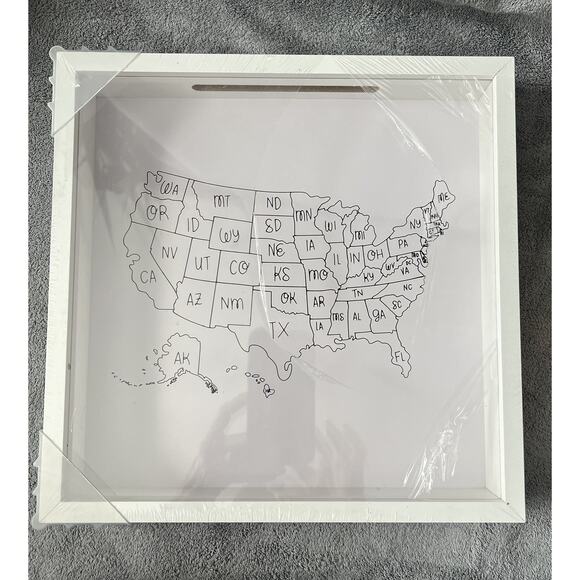 USA United States Map Shadow Box Wall Art Decor Home‎ Accent - Picture 1 of 4